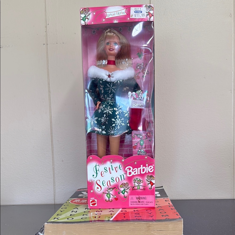 Barbie Festive Season Doll in Green and White